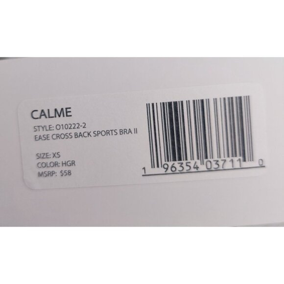 Calme by Johnny Was Women's Ease Cross Back Sports Bra II Size XS Dark Green - Picture 5 of 10